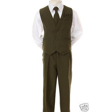 Combinaison de Mariage Formelle pour Bébé, Enfant en Bas Âge et Garçon Vert OLIVE 12M 18M-12 14