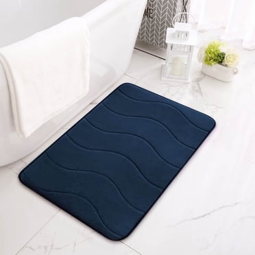 LSLJS Bathroom Rugs Thick Striped Memory Foam Bath Rugs, Soft Absorbent Velvet Bathroom Mats, Dots On Underside, Machine Washable Bathmat, Carpet Rug Room Decor for Shower Floor