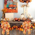 thumbnail image 4 of Oefntac Ribbon Thanksgiving Ribbon Theme Ribbon Yellow Maple Leaf Pumpkin Plaid Edge Decorative Ribbon, 4 of 6