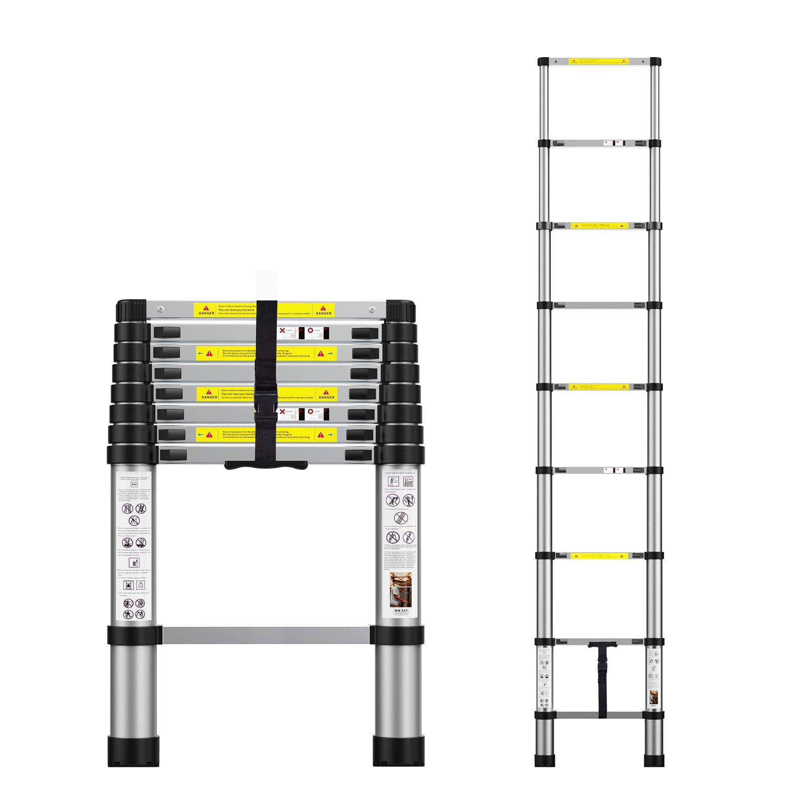 Telescoping Extension Ladder 8.5FT Aluminum Telescopic Ladders with Carry Bag for Outdoor Indoor Use