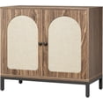 thumbnail image 1 of EastVita Buffet Cabinet with Storage Kitchen Storage Cabinet with Rattan Doors, Accent Cabinet with Adjustable Shelf, Boho Accent Liquor Bar Console Cabinet, 1 of 6