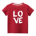 thumbnail image 1 of Penkiiy Tout-Petits Enfants Garçons Filles Mode Mignon Col Rond Imprimé Manches Courtes Haut 3-4 Ans Rouge, 1 of 6