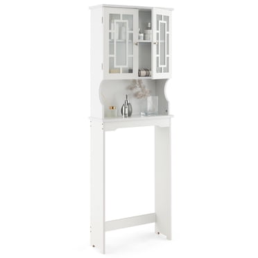 Costway Tour d'Armoire de Rangement Organisateur au-Dessus de la Toilette Économiseur d'Espace pour Salle de Bain
