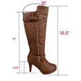 thumbnail image 2 of Bottes à Talons Hauts à Fermeture Éclair à Bout Rond Décontractées pour Femmes Dames Mode (Tan, 5), 2 of 5