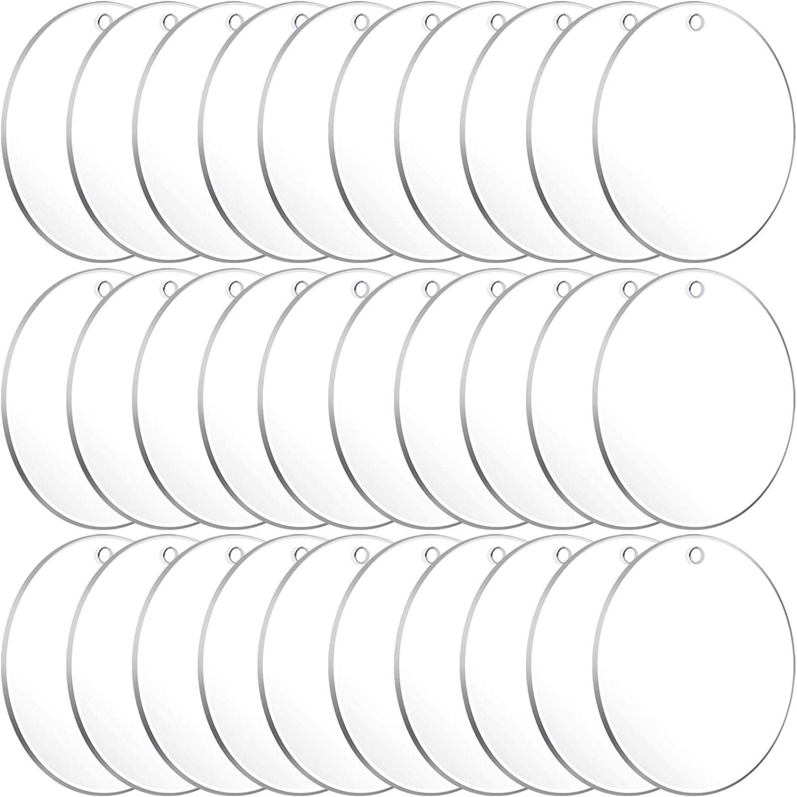 SMihono Kitchen Organizers and Storage 30 Pack 3 Inches Acrylic Keychain Blanks with Hole for DIY Key Chains Name Plate Kitchen Gadgets Must Have 2023