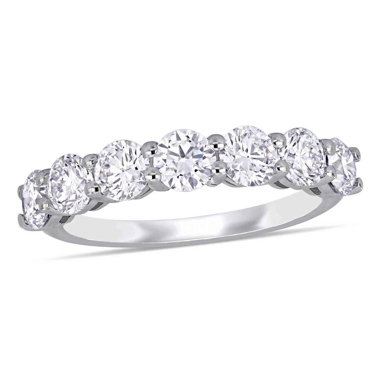 Miabella 1-3/4 Carat T.W. Lab-Grown Diamond 14K White Gold Semi-Eternity Ring