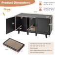 thumbnail image 3 of Gymax Meuble Télé pour Litière de Chat, Armoire, Maisonnette Dissimulée pour Chat, Salle de Bain avec 2 Portes, 3 of 10