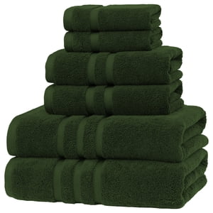 Veteran Textile LLC Hôtel de luxe & Spa, coton turc,6 Ensemble de serviettes en pièces, Max-Softness par Veteran Textile (Vert foncé)