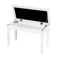 thumbnail image 2 of Patiojoy PU Leather Piano Bench Solid Wood Padded Double Duet Keyboard Seat w/ Storage Box White, 2 of 7