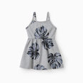 thumbnail image 2 of PatPat Family Matching Leaf Print Tee or Strap Dress Cotton Grey Set, 2 of 6