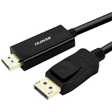 BENFEI Câble DisplayPort vers HDMI de 6 Pieds, Adaptateur DisplayPort vers HDMI Mâle à Mâle avec Cordon Plaqué Or pour Lenovo, HP, ASUS, Dell et Autres Marques