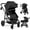 Black, variant on Babyjoy 2 in 1 Foldable Baby Stroller Kids Travel Newborn Infant Buggy Pushchair 22 lbs Black