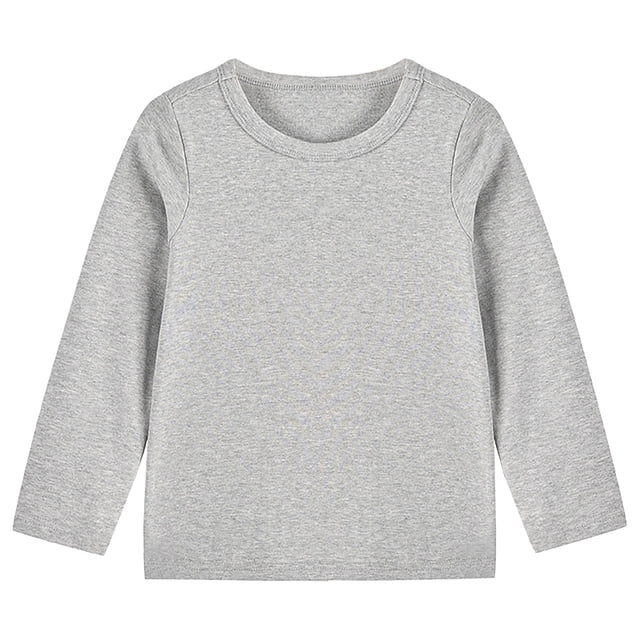 YUTK Chemises Garçons en Liquidation Enfants Hommes et Femmes Manches Longues Col Rond Hauts Gris