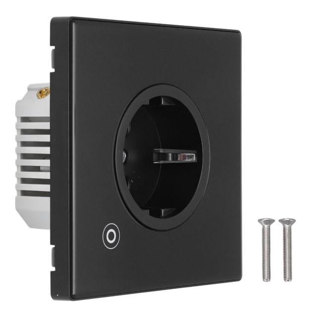 Prise Intelligente 16A 3000W Design Moderne Multi Fonction Minuterie Murale Prise EU 95245V Noir Version WiFi