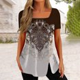 thumbnail image 2 of Birdeem Fashion Woman Causal Printing Blouse Short Sleeve T-Shirt Summer Button Tops, 2 of 8