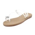 thumbnail image 2 of LSLJS New Set Toe Women's Roman Style Flat Bottom Diamond Herringbone Women's Slippers, 2 of 3