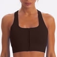 thumbnail image 1 of ylioge Sports Bras for Women Front Closure Zipper High-Impact Ribbed Wireless Push-Up Stretchy Racerback Solid Comfort Workout Underwear Bralettes, 1 of 4