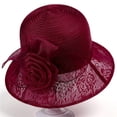 thumbnail image 2 of TIEVOSA Chapeau de Vacances pour Femmes Visière de Plage Soleil Été (Rouge), 2 of 3