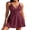 Red, variant on Charmo Womens V Neck One Piece Monikini Swimdress Adjustable Shoulder Bath Suit Dress Tummy Control Swimwear
