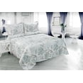 thumbnail image 1 of Marina Decoration Rich Printed Embossed Pinsonic Coverlet Bedspread Ultra Soft Bedding Summer Quilt Set with Shams, Blue Hydrangea Floral Pattern, 1 of 6
