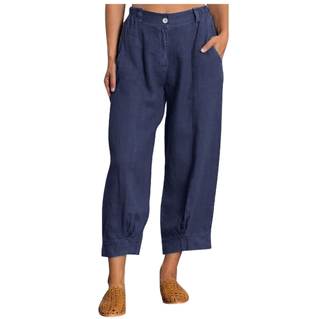 XZNGL Soft Pajama Pants for Women Casual Solid Color Loose Button Comfortable Straight Pants