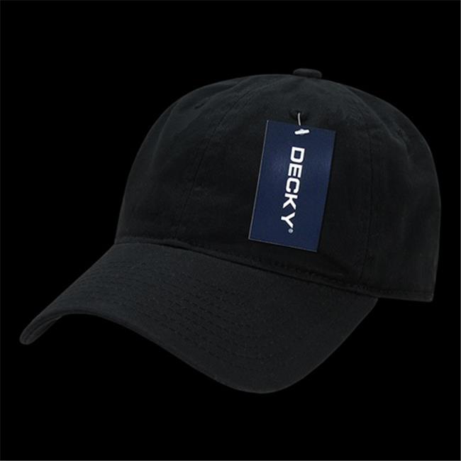 Decky 205-BLK Washed Cotton Polo Cap, Black
