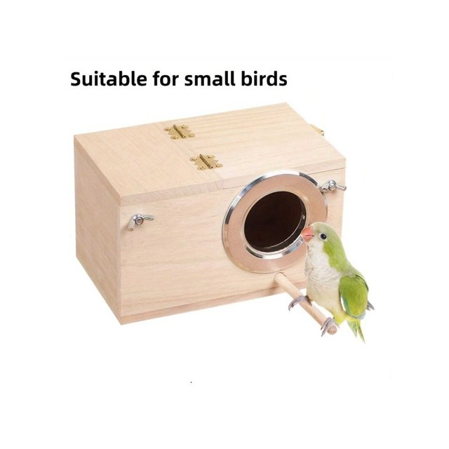 New Bird Nesting Box, Transparent Design, Bird Nest Breeding Box With Perch Wood Bird Cage House For Cockatiel Lovebirds Budgie Finch Parrotlets Canar