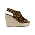 thumbnail image 3 of BLISSFUL STEP Sandales Compensées à Plateforme Espadrilles pour Femmes Léopard 7, 3 of 7