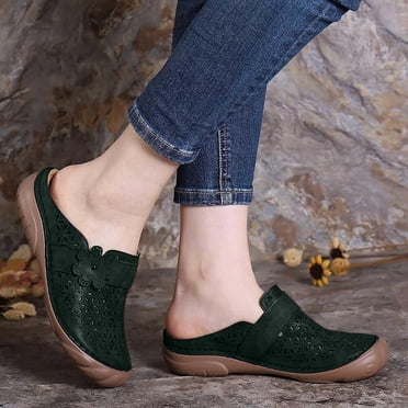 jsaierl Mules pour Femmes Été Plage Sabots Sandales Mules à Bout Fermé Chaussures Décontractées de Travail Chaussures d'Infirmière