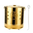 thumbnail image 4 of DYNWAVECA Burning Bucket Portable Handle Versatile Burn Barrel for Paper Outside Trash Gold XS, 4 of 10