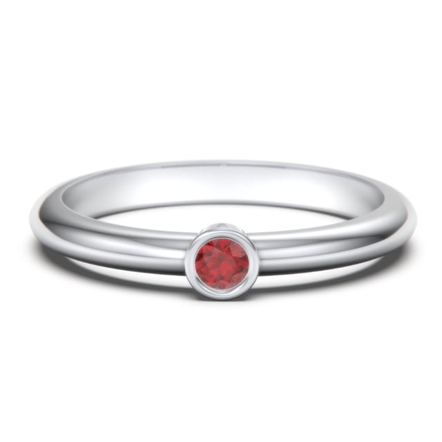 Classic Bezel Set Birthstone Ring - Garnet (January)