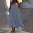 thumbnail image 1 of Gspmoly Robes pour Femmes, Robe Maxi d'Été pour Femmes Décontractée Bohème Sans Manches à Bretelles Spaghetti Smockée à Volants Longue de Plage pour le Soleil Robes Formelles pour Femmes Offres du Jour, 1 of 4