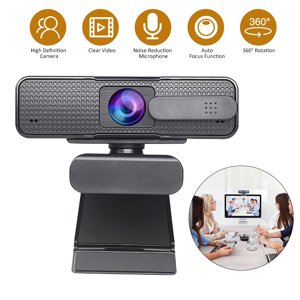 ASHU Webcam with Double Noise Reduction Mic, 30FPS Full HD 1080P Webcam Video Camera for Computer PC,Autofocus