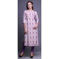 thumbnail image 2 of Bimba Robe Kurti Longue Imprimée Tunique Droite Manches 3/4 Robes pour Femmes Haut, 2 of 6