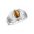 thumbnail image 4 of RYLOS Men's Rings 14K White Gold Rings Classic Designer Style 9X7MM Oval Gemstone &  Diamond Ring Tiger Eye November Birthstone Rings For Men Size 10, 4 of 7