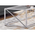 thumbnail image 2 of Monarch Specialties Coffee Table, Accent, Cocktail, Rectangular, Living Room, 44"l, Metal, Tempered Glass, Chrome, Clear, Contemporary, Modern, 2 of 4