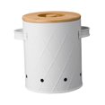 thumbnail image 4 of DOLITY Kitchen Vegetable Storage Tin Potato Onion Garlic Storage Bin with Lid Kitchen Storage Canister for Kitchen Countertop Pantry White Medium, 4 of 9