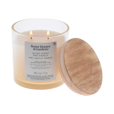 Bougie parfumée en pot ombré à 2 mèches à la cire de paraffine 12 oz Better Homes & Gardens, Miel salé et vanille