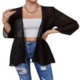 thumbnail image 3 of EIMELI Veste en Chiffon Transparent pour Femmes Couverture Décontractée Hauts Légers Cardigans de Plage Blouse Châle, 3 of 6