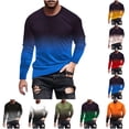 thumbnail image 1 of UVEASISHA T-Shirts à Manches Longues pour Hommes Décontractés, T-Shirt Graphique pour Hommes T-Shirts à Dégradé de Couleurs Décontractés Col Rond Chandails à Enfiler Hauts Grande Taille et Taille Forte Coupe Ajustée Gym Entraînement T-Shirts pour Muscles Articles en Liquidation, 1 of 6
