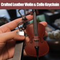 thumbnail image 5 of Crafted Leather Violin & Keychain Miniature Musical Instrument Keychain Style Leather Keychain, 5 of 5