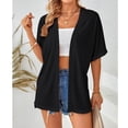 thumbnail image 1 of Jsaierl Cardigans Légers pour Femmes Été Décontracté Manches Courtes Hauts Plage Vacances Chemises Douces Confortables Amples, 1 of 6