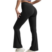 Chbgutlmr Flare Leggings for Women High Waist Butt Lifting Stretch Yoga Pants Slim Workout Running Trousers