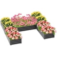 thumbnail image 1 of Outsunny Ensemble de 5 Bacs de Jardin Surélevés Bricolage Grands Bacs à Plantes en Acier, Gris, 1 of 9