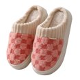 thumbnail image 1 of Pisexur House Slippers for Woman Keep Warm and Non-Slip Slippers Contrast Color Plush Warm Home Indoor Slippers & Comfortable and Durable House Slippers for Woman, 1 of 2