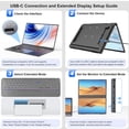 thumbnail image 4 of Écran Portable à Double Écran, Haut-Parleur Intégré 3 Modes d'Affichage 1200P 120Hz Rallonge d'Écran Pliable pour Portable 14 Po Type-C Interface Multimédia HD pour PC, 4 of 7