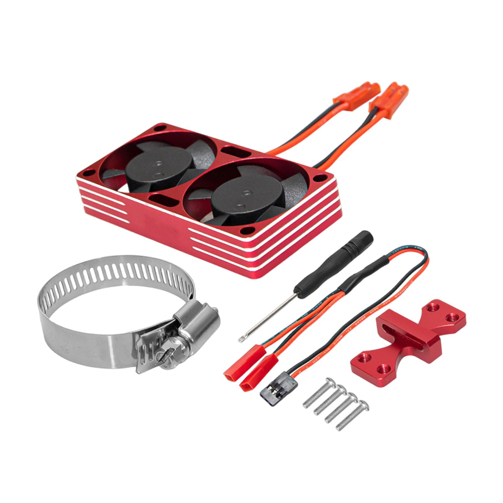 HILABEE RC Car Motor Heat Dissipation Fan Kit 22000RPM Adjustable Professional Sturdy Repair Parts Easily Install Double Cooling Fans Red