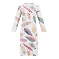 thumbnail image 3 of Babysbule Liquidation Robes d'Automne pour Femmes Mode Femmes Décontracté Élégant Col Rond Imprimé Été Manches Longues Poches Robe, 3 of 5