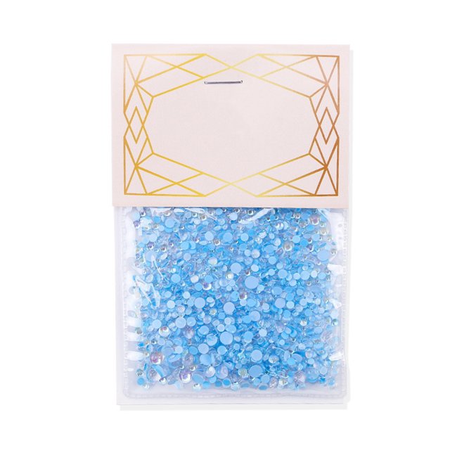 1440 Pieces Glass Crystal Set Flat Back Excellent Gloss Nail Art Rhinestones DIY Handcraft Manicure Accessories Card Making Light Blue