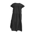 thumbnail image 4 of Faithtur Robe Mi-Longue Ample pour Femmes, Style Décontracté d'Été, Couleur Unie, Col Rond, Manches Volantes, Jupe Froncée, 4 of 5